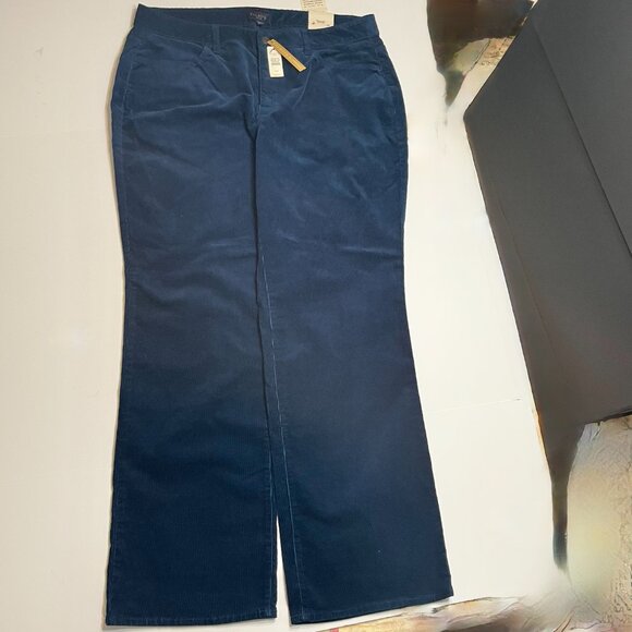 Talbots Curvy Fit Blue Bootcut Corduroy Pants Plus Size 16W - Picture 1 of 8